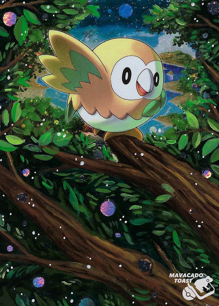 Rowlet SM153 Sun & Moon Promo Extended Art Custom Pokemon Card - ZabaTV