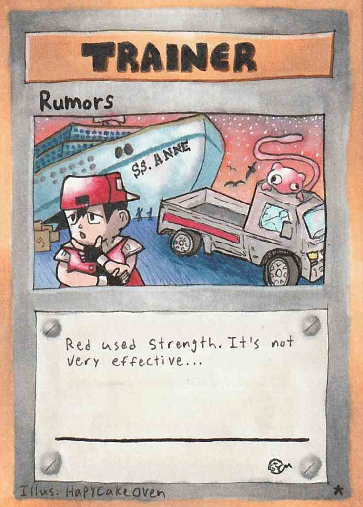 Rumors Red's Adventure Time Custom Pokemon Card