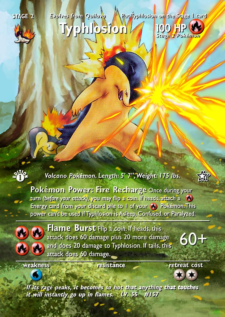 Typhlosion 17/111 Neo Genesis Extended Art Custom Pokemon Card - ZabaTV