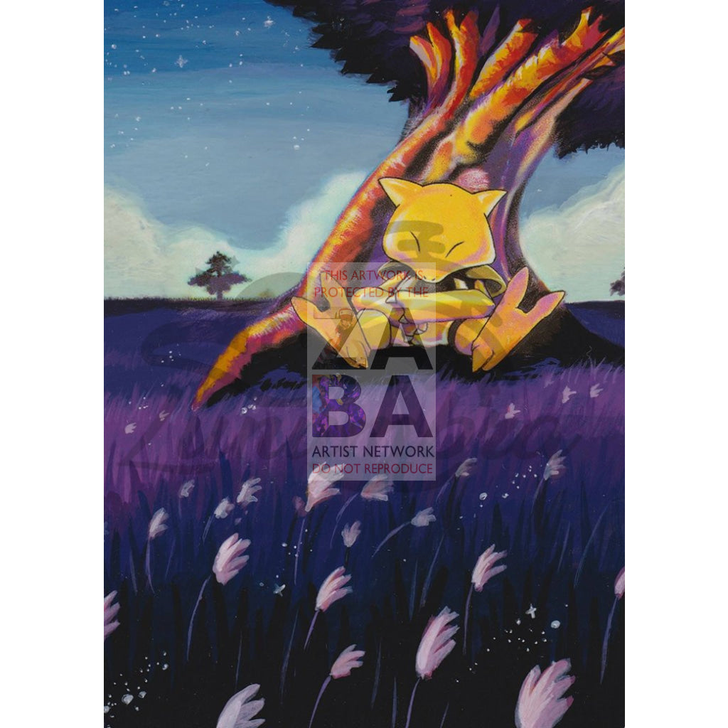 Abra 43/102 Base Set Extended Art Custom Pokemon Card - ZabaTV