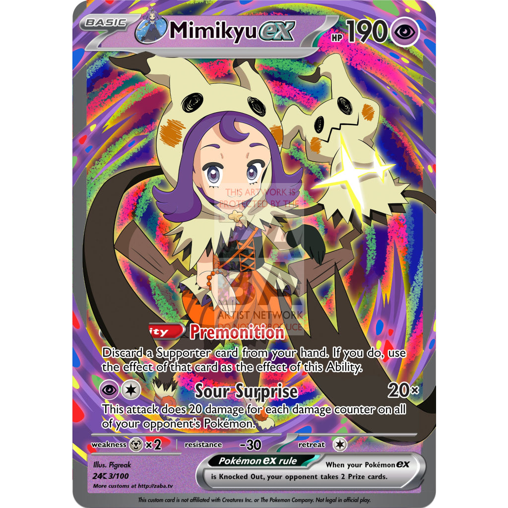 Acerola's Mimikyu ex Custom Pokemon Card - ZabaTV