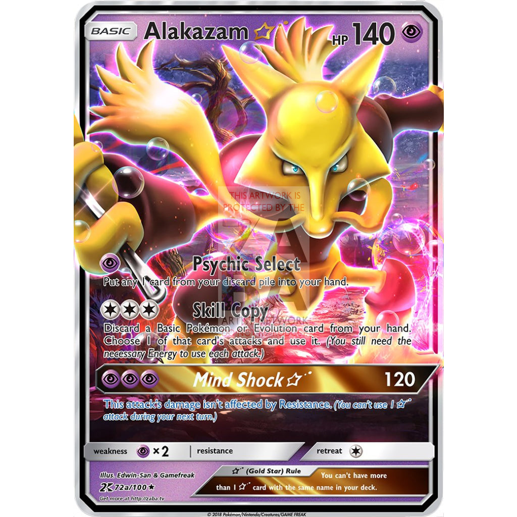 Alakazam Gold Star 2018 Custom Pokemon Card - ZabaTV