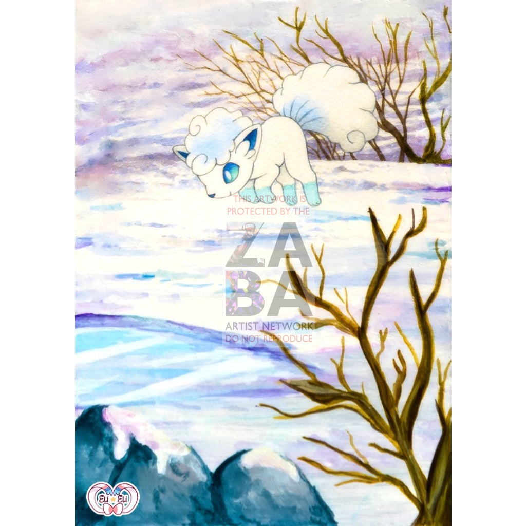 Alolan Vulpix 53/214 Lost Thunder Extended Art Custom Pokemon Card - ZabaTV