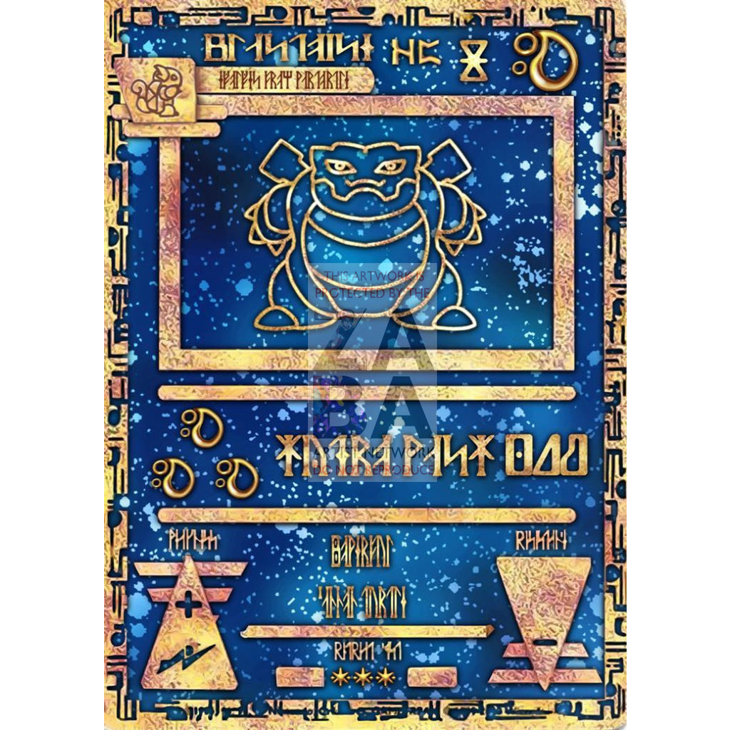 Ancient Blastoise Custom Pokemon Card Silver Foil