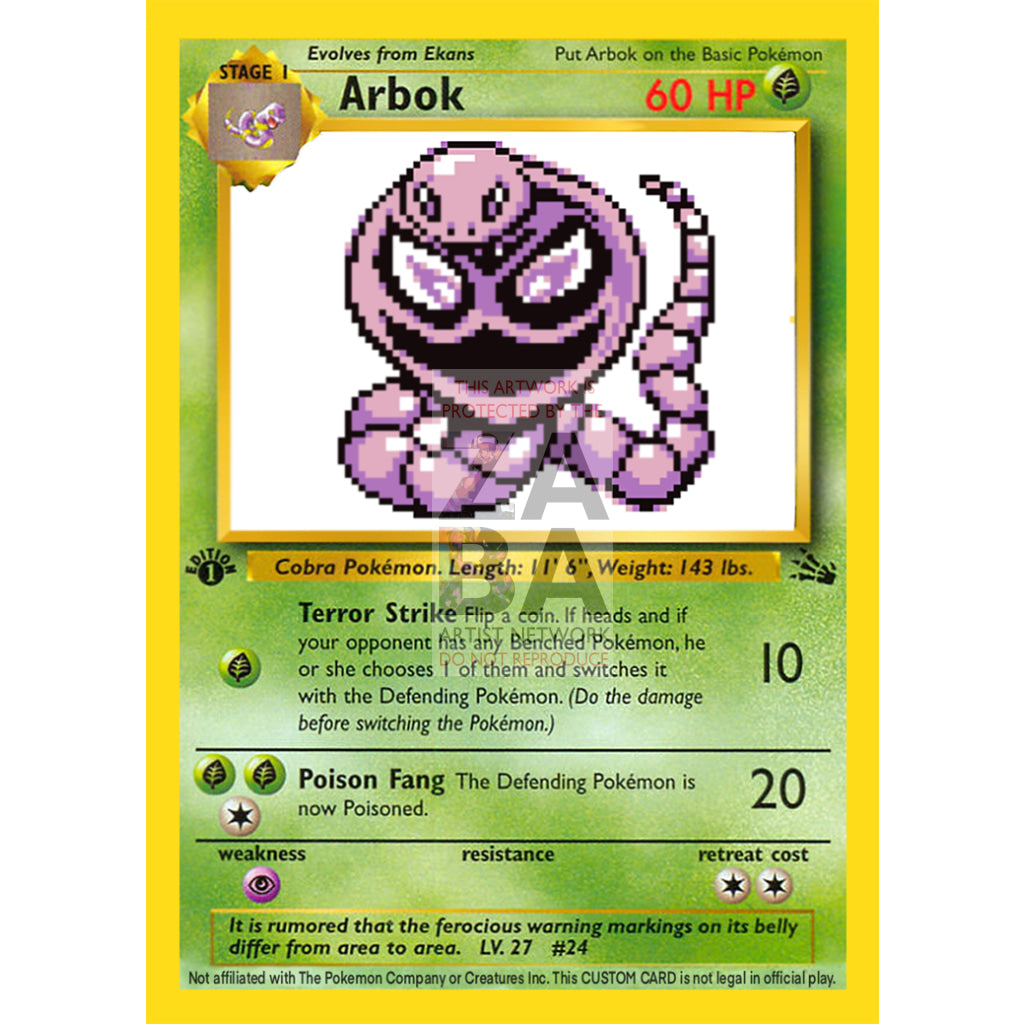 Arbok Game Sprite Custom Pokemon Card - ZabaTV