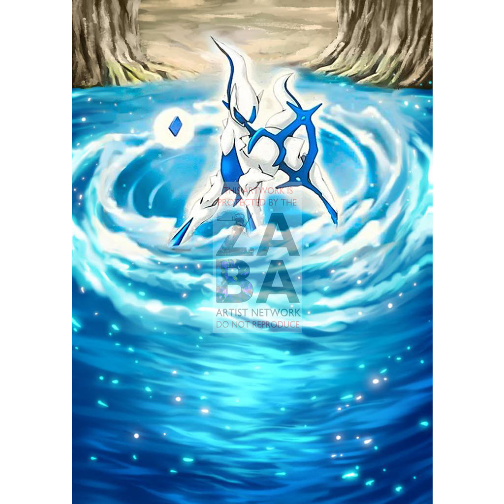 Arceus Ar4 Platinum Extended Art Custom Pokemon Card Textless / Silver Foil