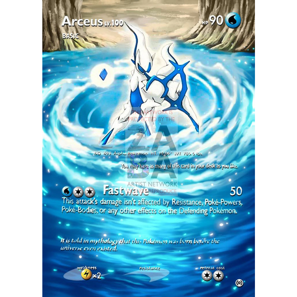 Arceus Ar4 Platinum Extended Art Custom Pokemon Card With Text / Silver Foil