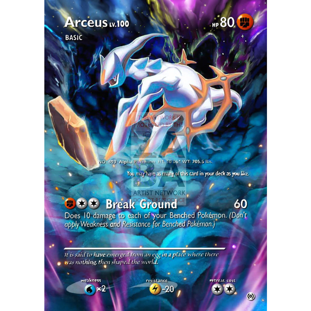 Arceus AR8 Platinum Arceus Extended Art Custom Pokemon Card - ZabaTV