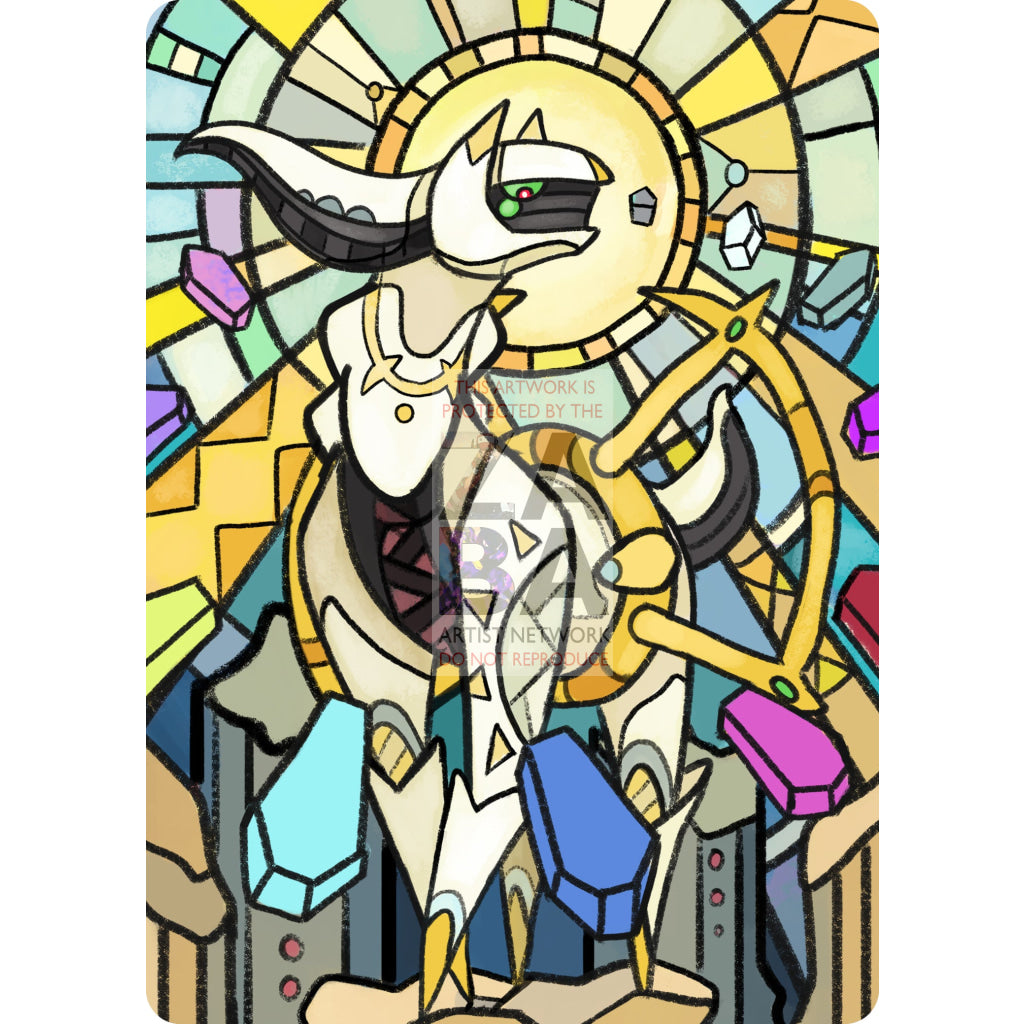 Arceus Ex Stained Glass Custom Pokemon Card Textless / Silver Foil