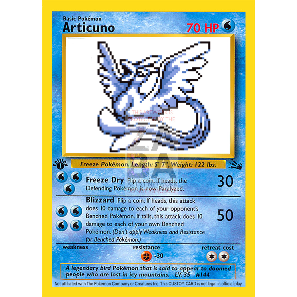 Articuno Game Sprite Custom Pokemon Card - ZabaTV