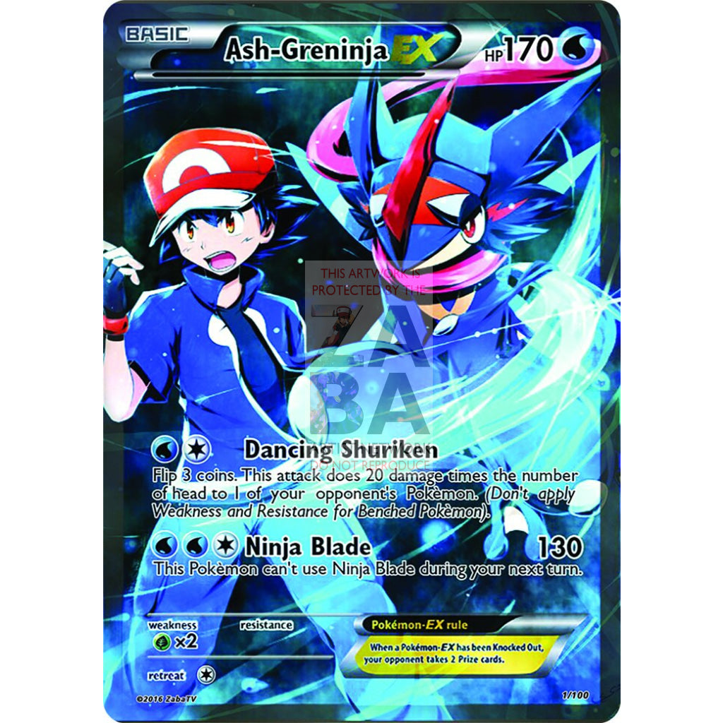 Ash-Greninja EX Full Art Custom Pokemon Card - ZabaTV