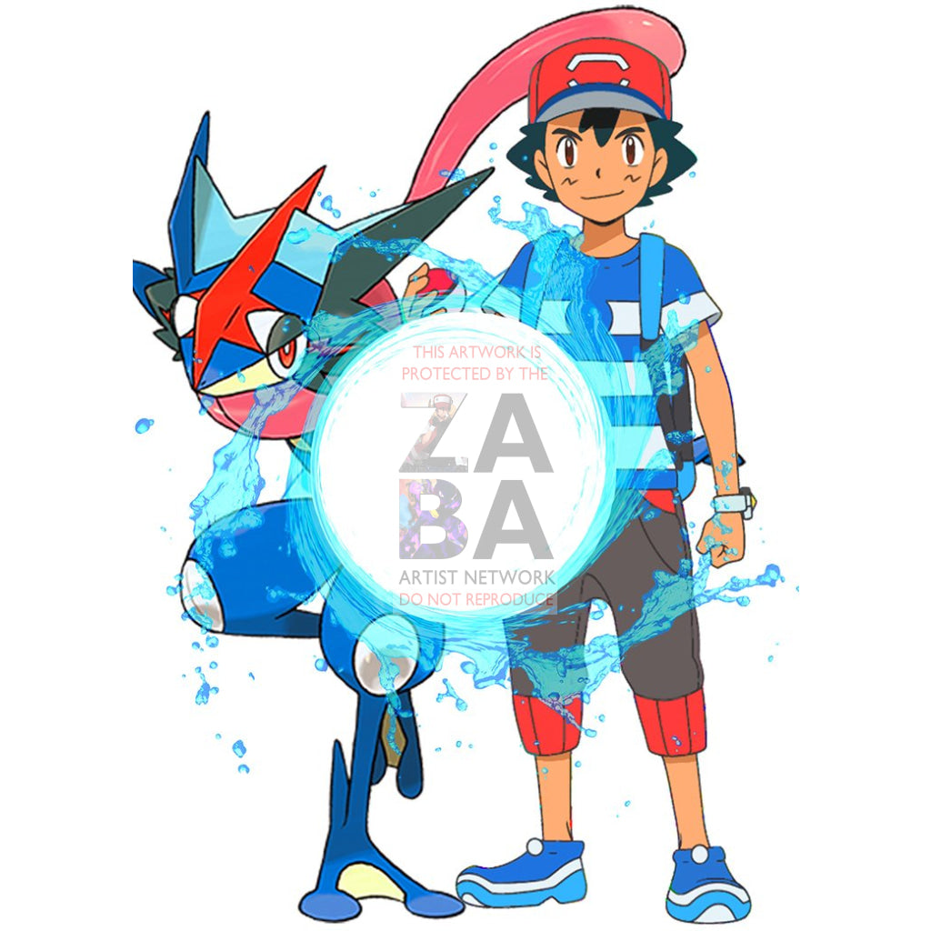 Ash-Greninja Water Energy Custom Pokemon Card - ZabaTV
