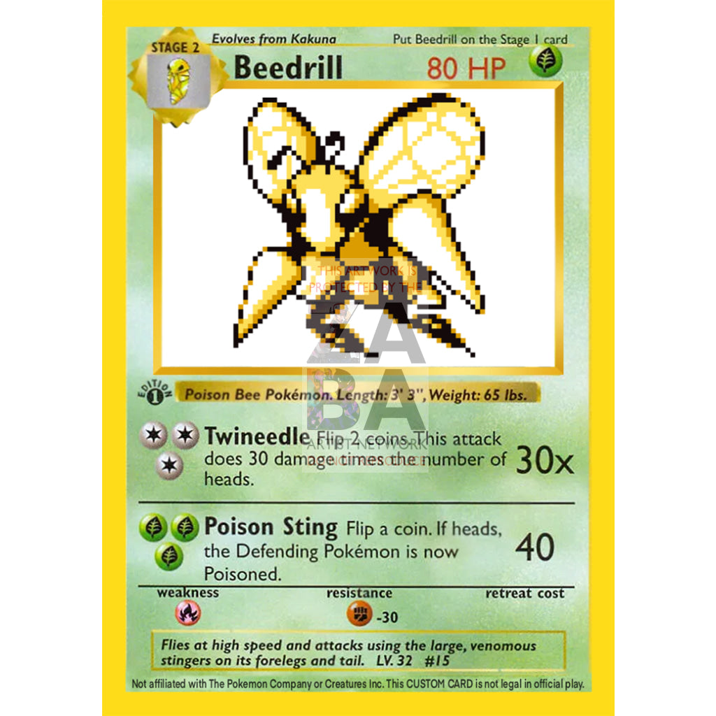 Beedrill Game Sprite Custom Pokemon Card - ZabaTV