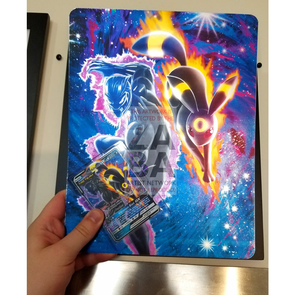 Black Panther & Umbreon 8"x10.5" Holographic Poster + Custom Card Gift Set - ZabaTV