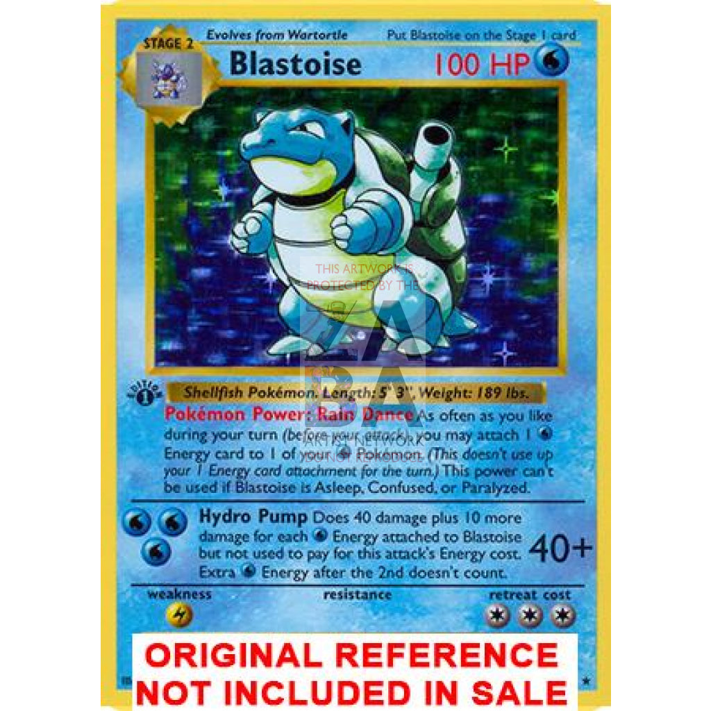 Blastoise 2/102 Base Set (+Text) Extended Art Custom Pokemon Card - ZabaTV