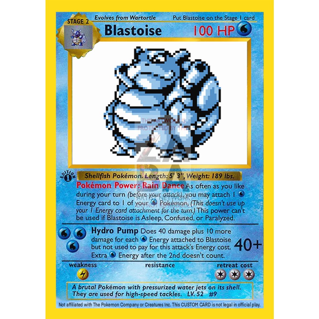 Blastoise Game Sprite Custom Pokemon Card - ZabaTV