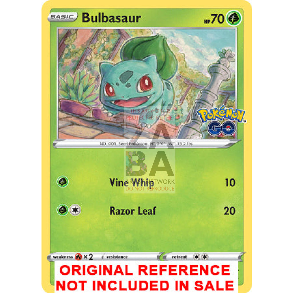 Bulbasaur 001/078 Pokemon GO Extended Art Custom Pokemon Card - ZabaTV