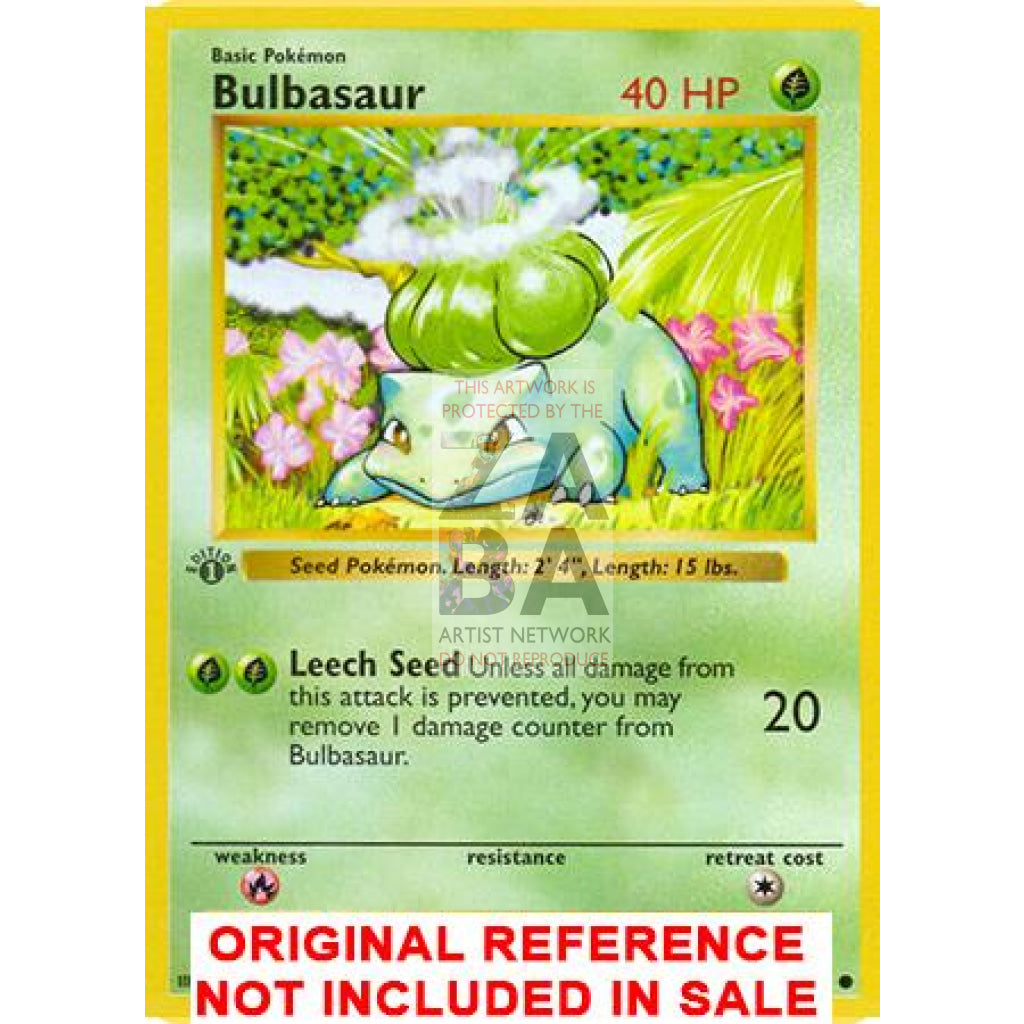 Bulbasaur 44/102 Base Set (+Text) Extended Art Custom Pokemon Card - ZabaTV