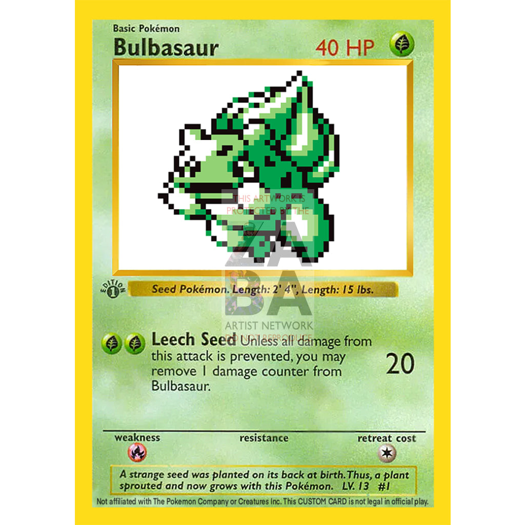 Bulbasaur Game Sprite Custom Pokemon Card - ZabaTV