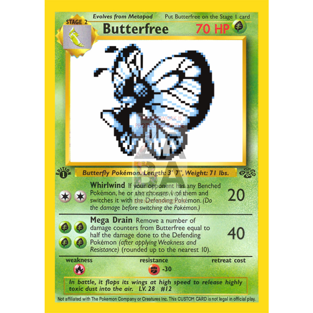 Butterfree Game Sprite Custom Pokemon Card - ZabaTV