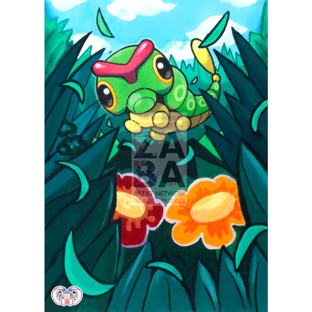 Caterpie 1/149 Sun & Moon Extended Art Custom Pokemon Card - ZabaTV
