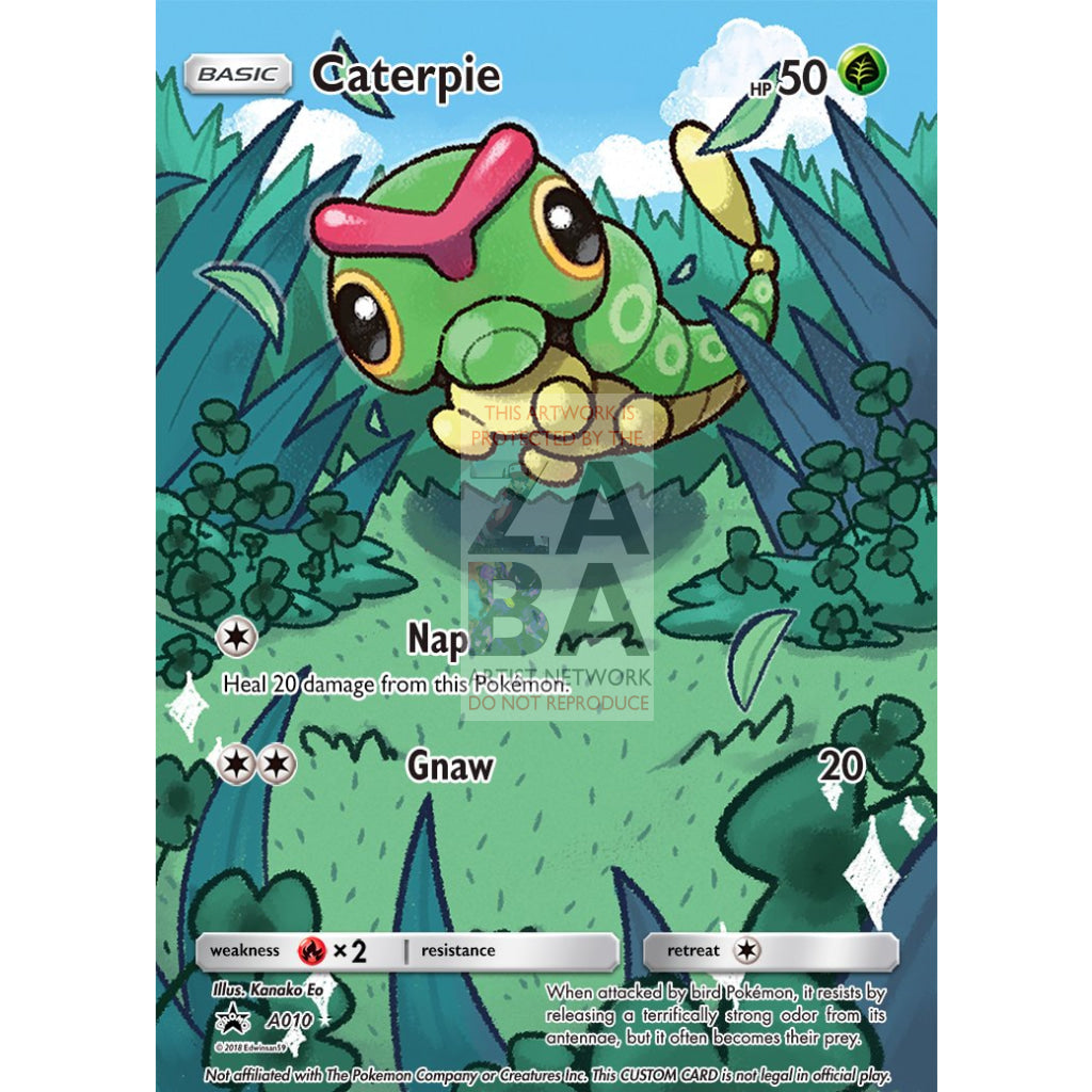 Caterpie 1/149 Sun & Moon Extended Art Custom Pokemon Card - ZabaTV
