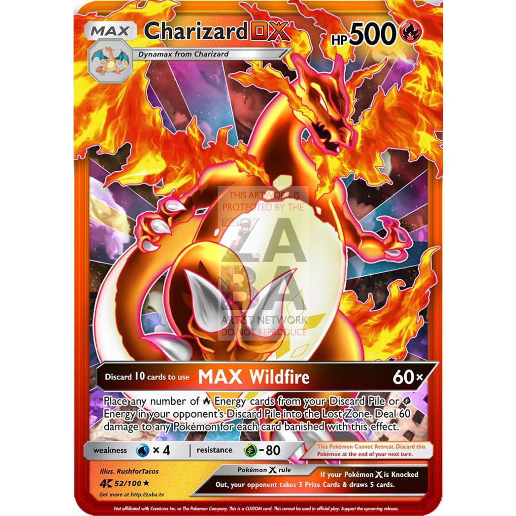 Charizard DX Extended Art Custom Pokemon Card - ZabaTV