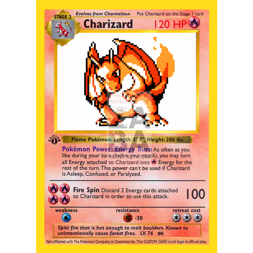 Charizard Game Sprite Custom Pokemon Card - ZabaTV