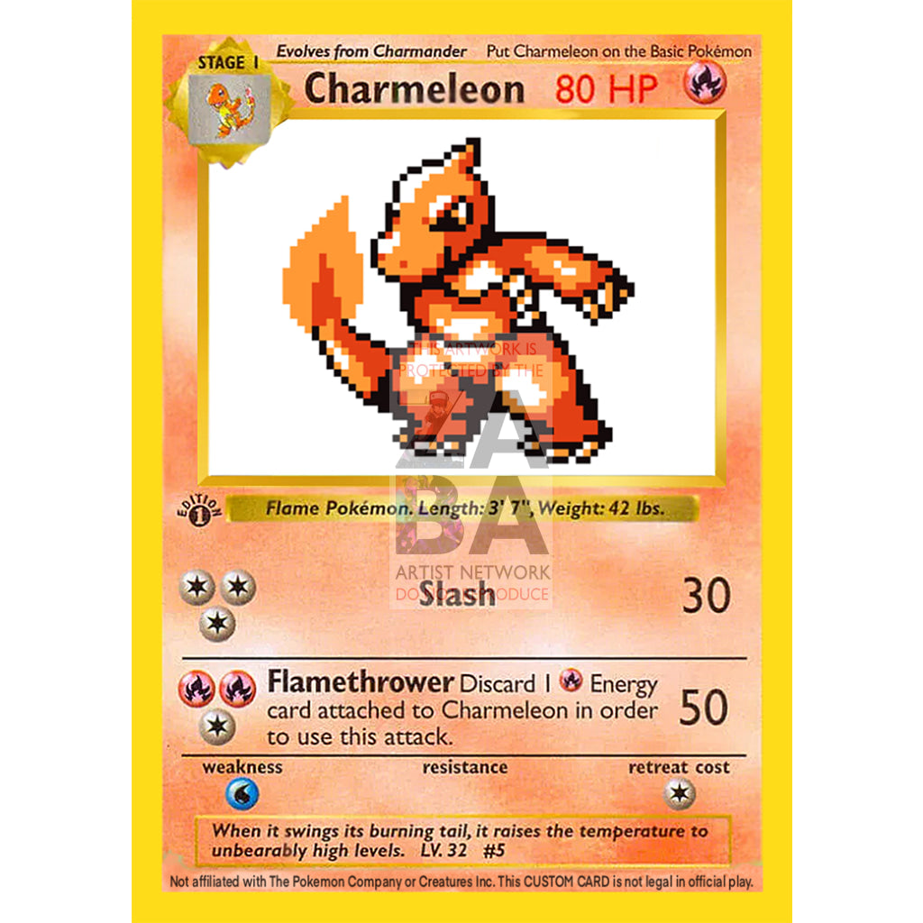 Charmeleon Game Sprite Custom Pokemon Card - ZabaTV