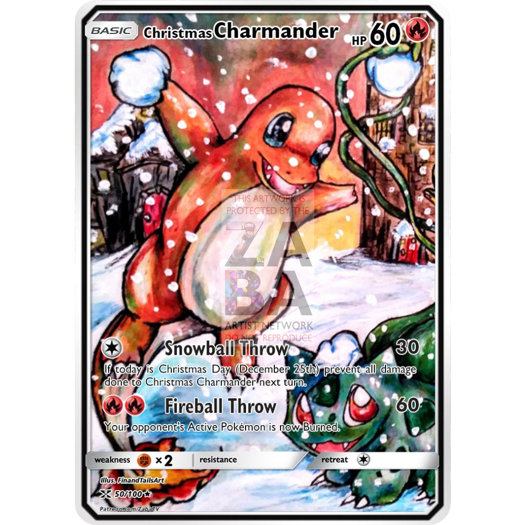 Christmas Charmander Custom Pokemon Card - ZabaTV