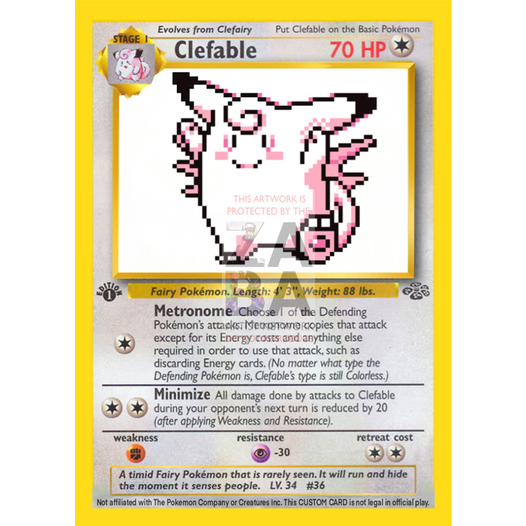 Clefable Game Sprite Custom Pokemon Card - ZabaTV
