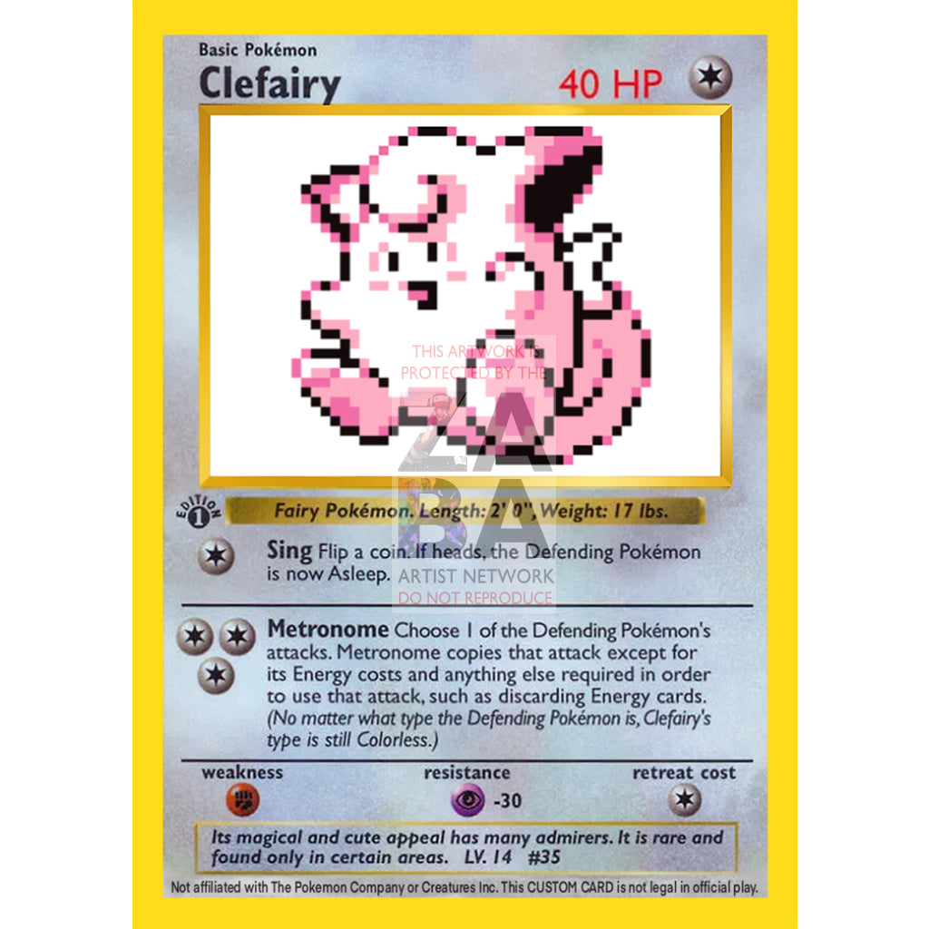 Clefairy Game Sprite Custom Pokemon Card - ZabaTV