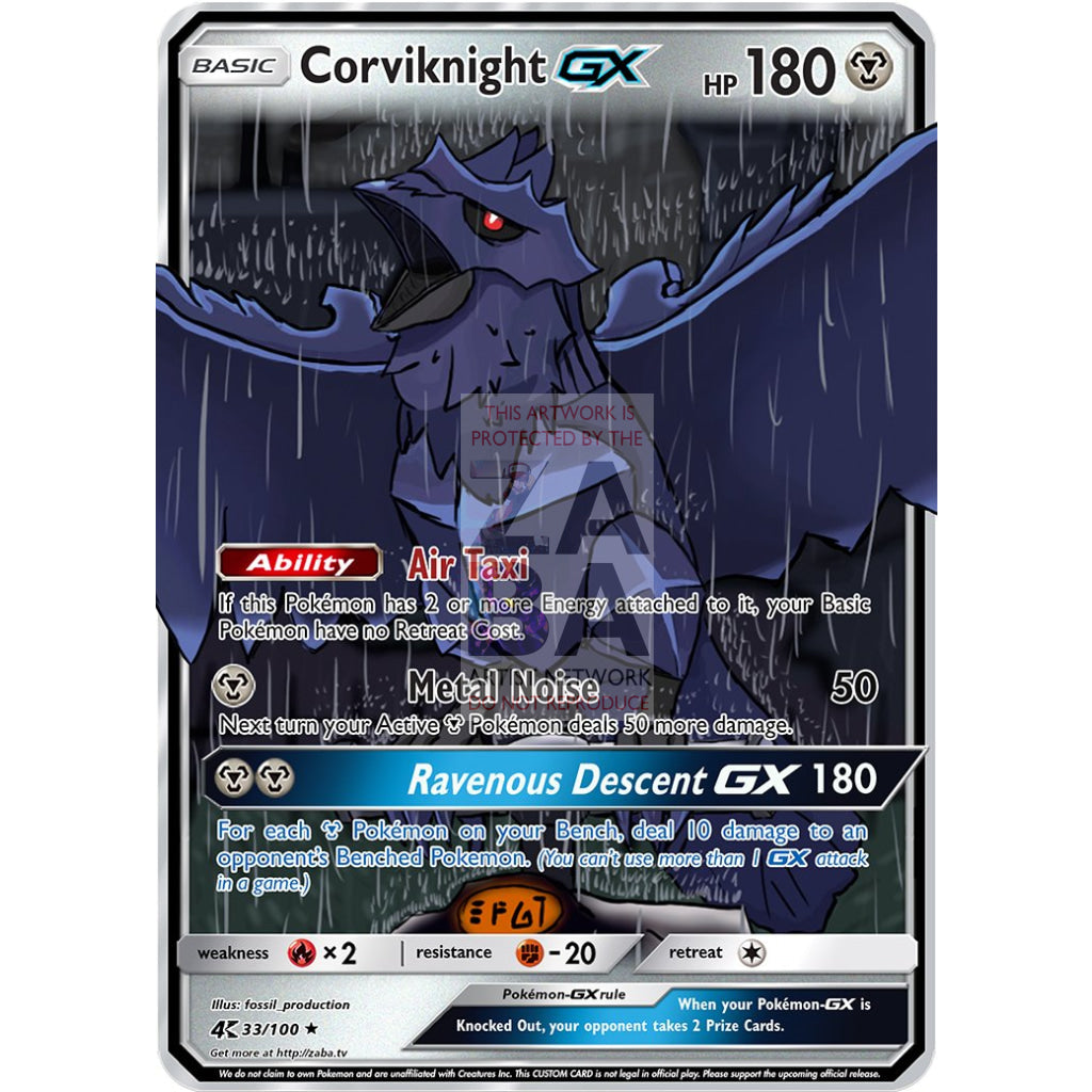 Corviknight GX Custom Pokemon Card - ZabaTV