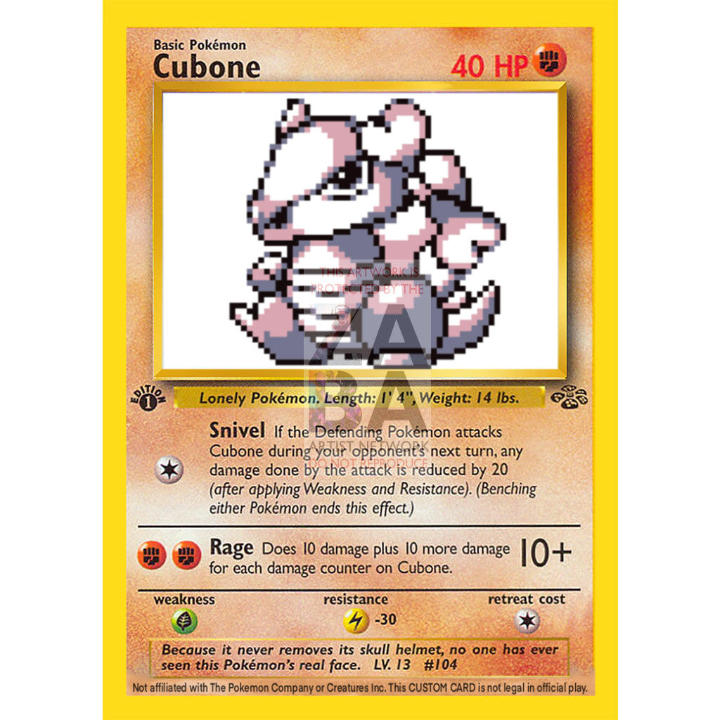 Cubone Game Sprite Custom Pokemon Card - ZabaTV