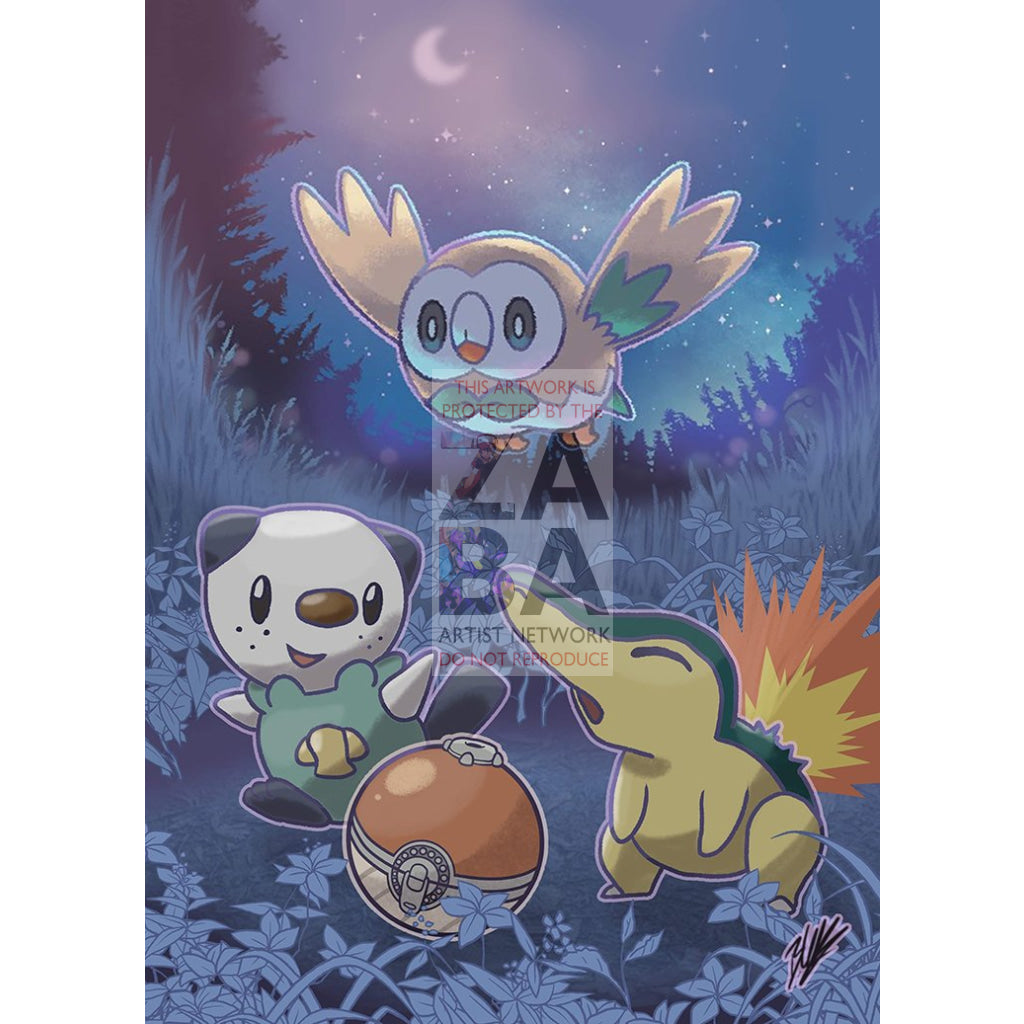 Cyndaquil, Oshawott & Rowlett Legends Arceus Starters Trio Custom Pokemon Card - ZabaTV