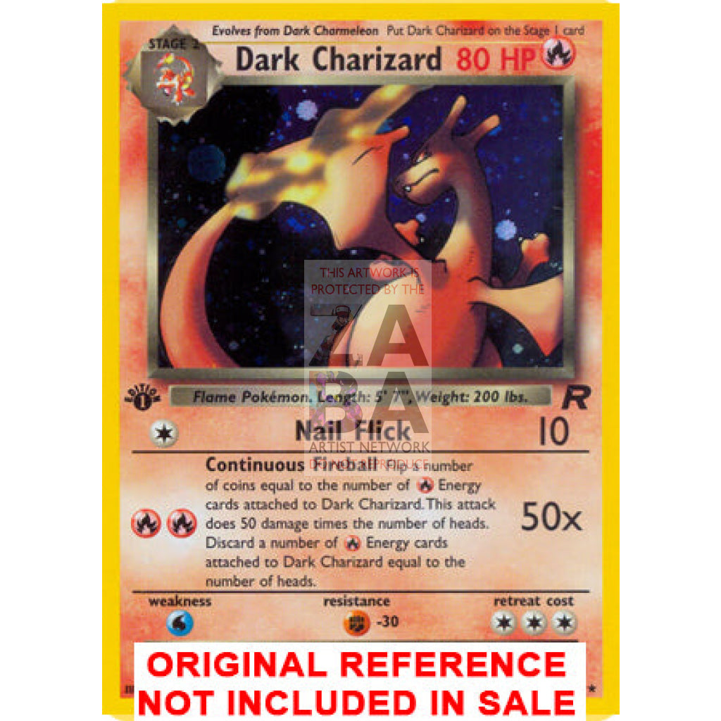 Dark Charizard 4/82 Team Rocket Extended Art Custom Pokemon Card - ZabaTV