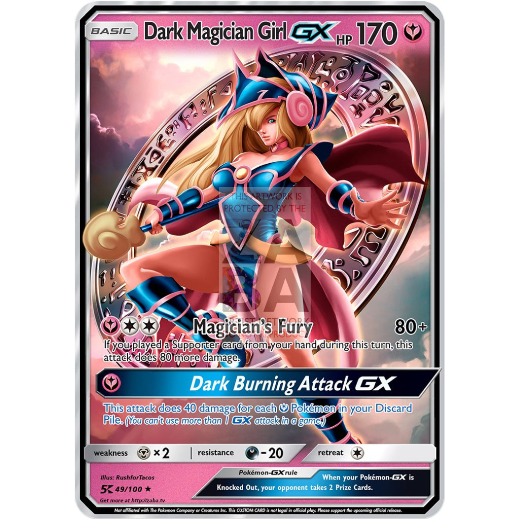 Dark Magician Girl GX (Pokemon Yu-Gi-Oh! Crossover) Custom Pokemon Card - ZabaTV