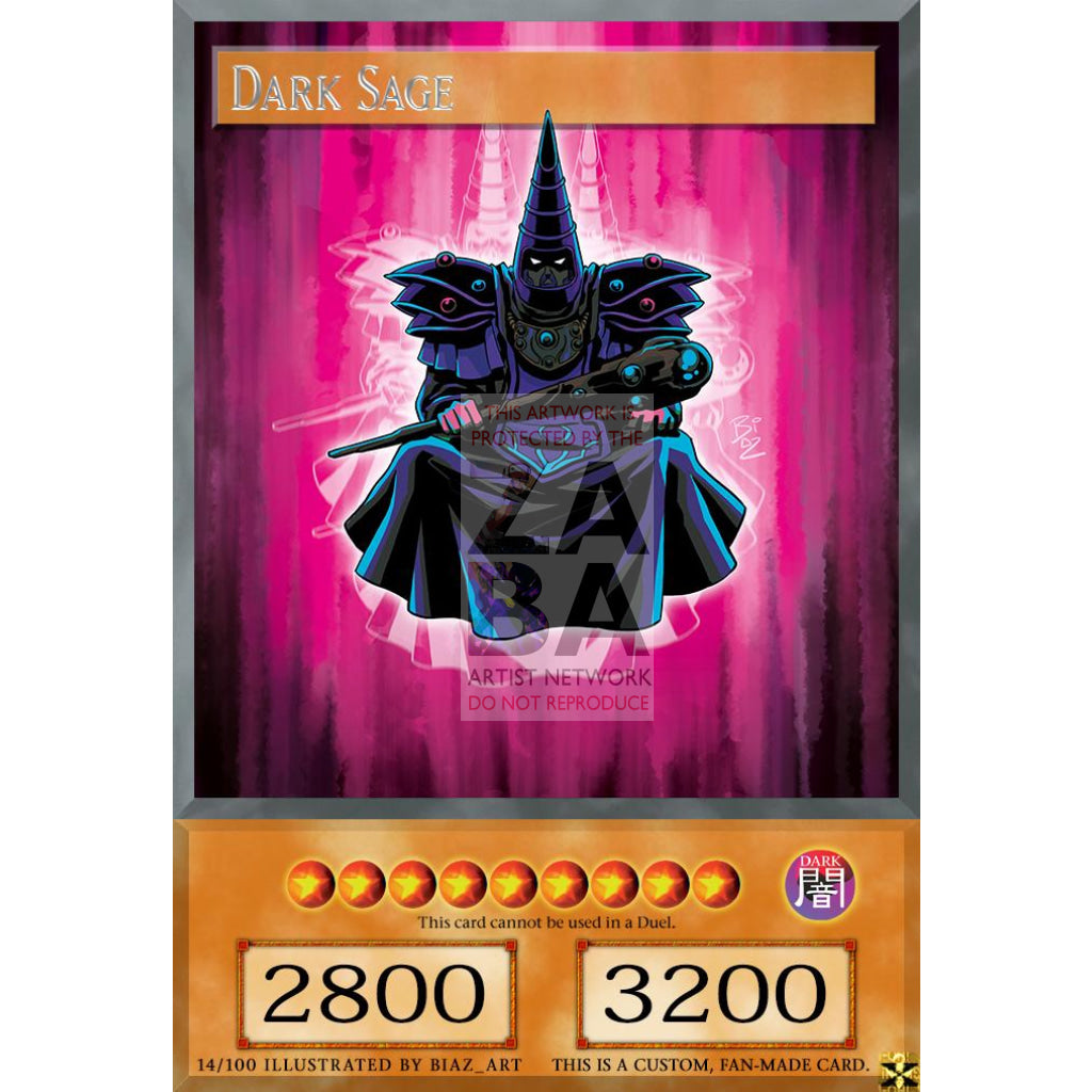 Dark Sage Full Art Orica - Custom Yu-Gi-Oh! Card No Effect Box Silver Foil