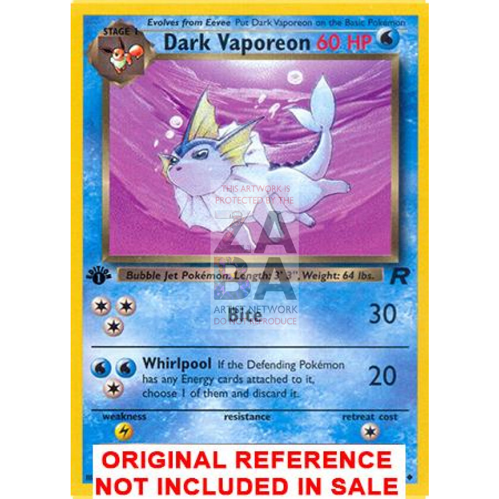 Dark Vaporeon 45/82 Team Rocket Extended Art Custom Pokemon Card - ZabaTV