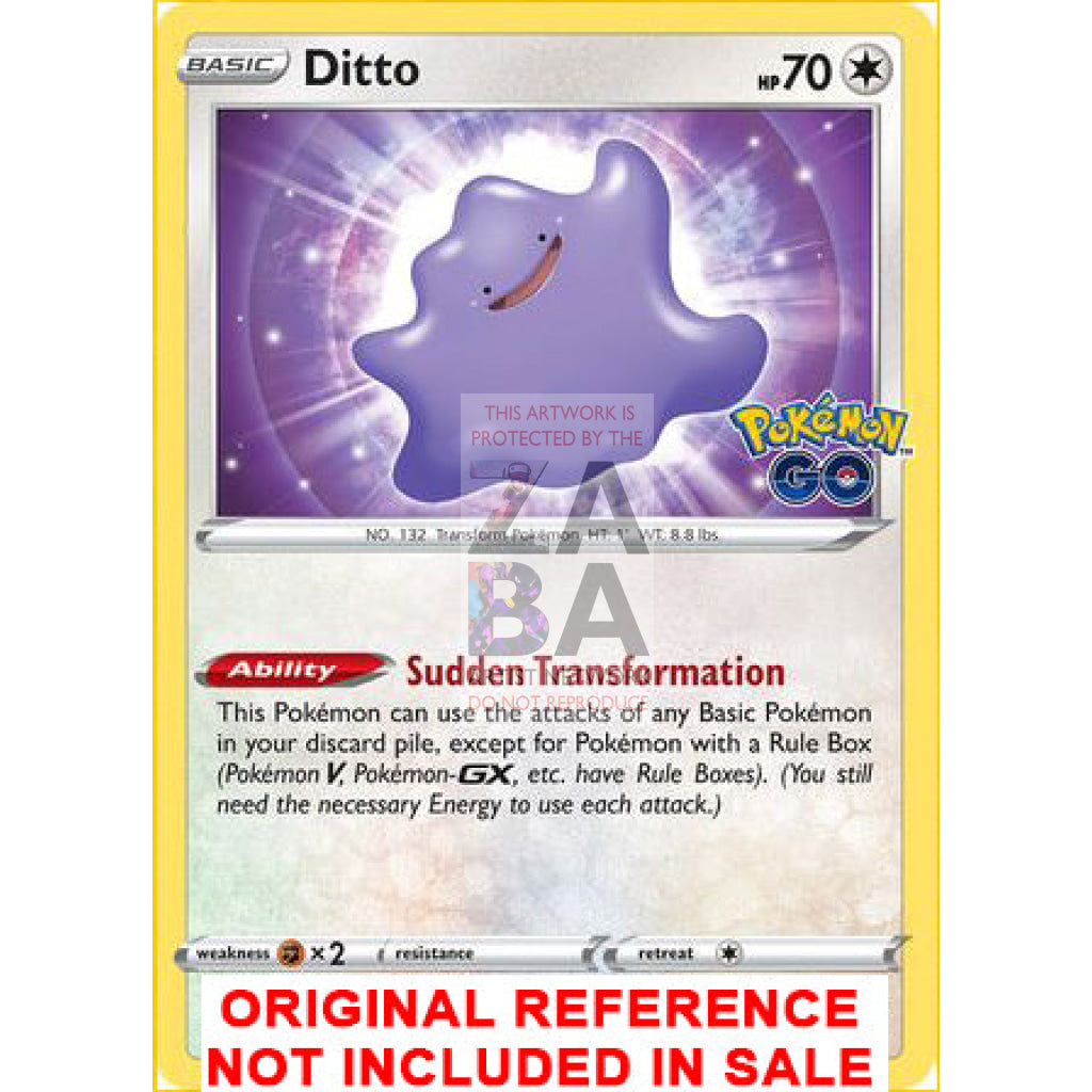 Ditto 053/078 Pokemon GO Extended Art Custom Pokemon Card - ZabaTV