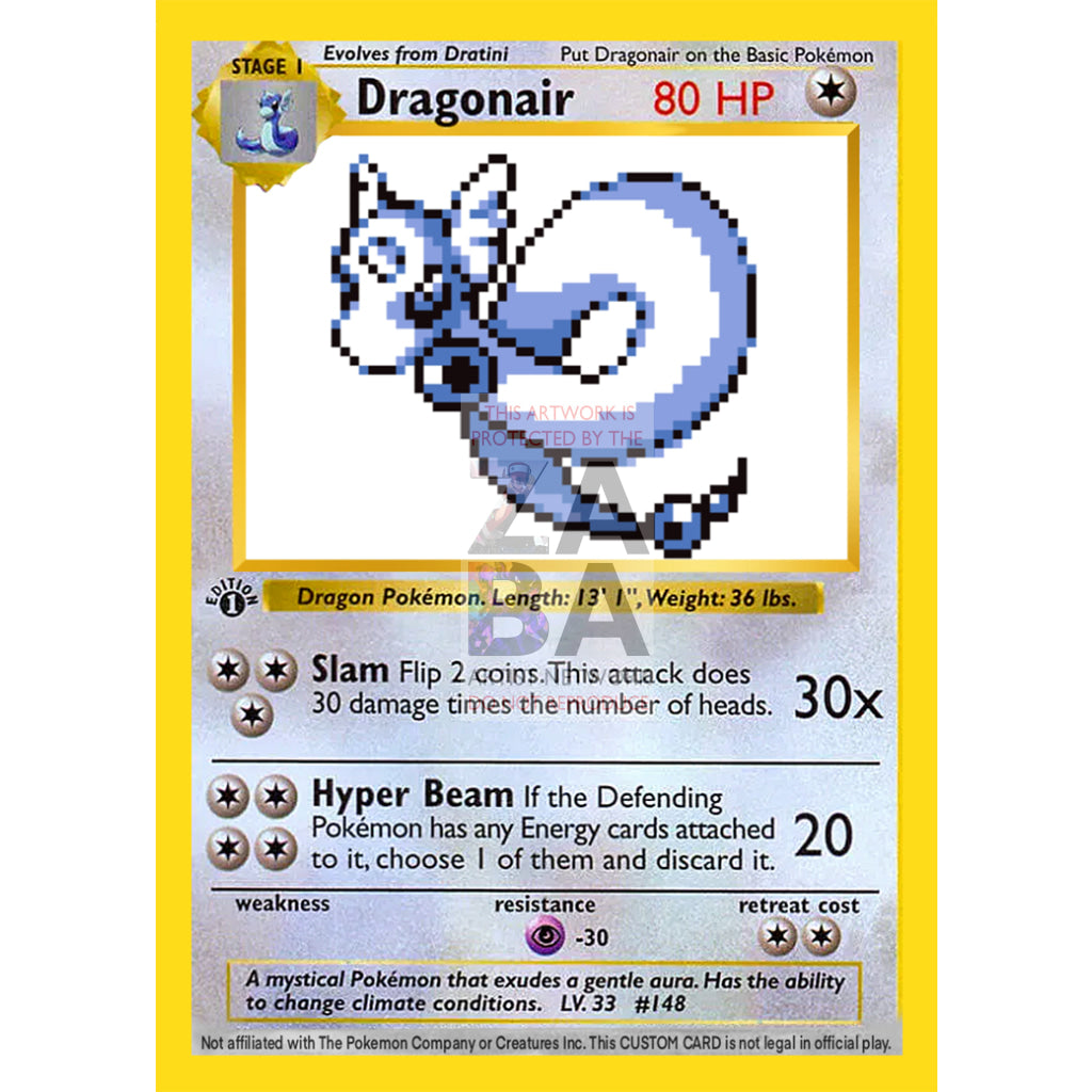 Dragonair Game Sprite Custom Pokemon Card - ZabaTV