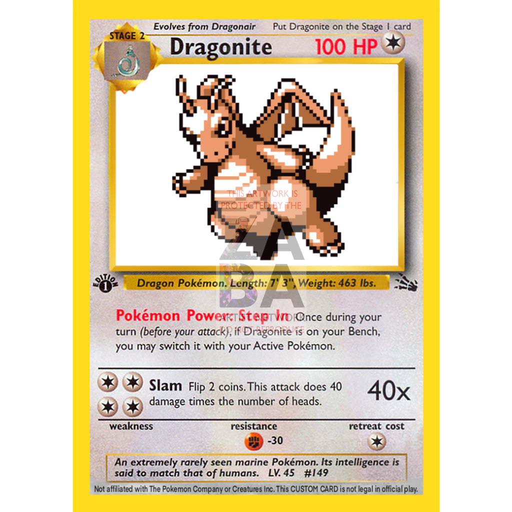 Dragonite Game Sprite Custom Pokemon Card - ZabaTV