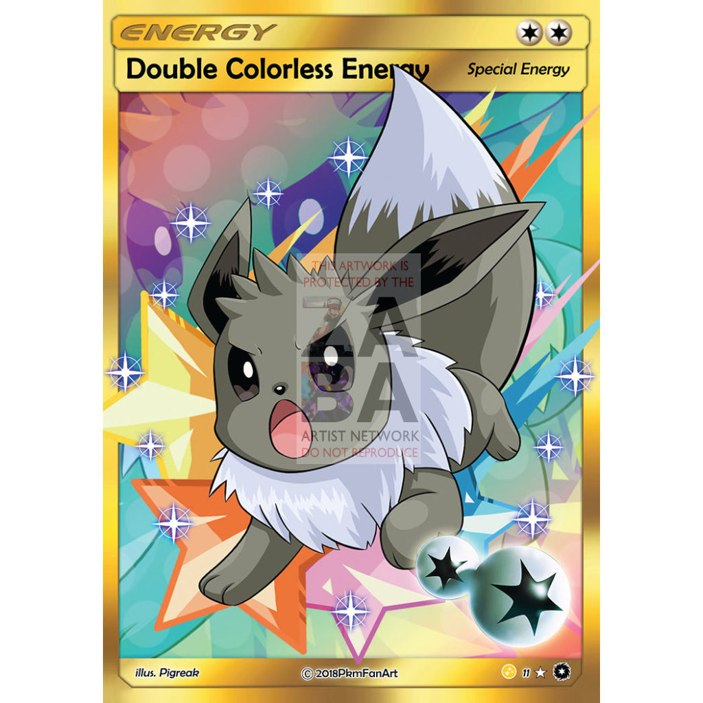Eevee Double Colorless Energy PIGREAK Custom Pokemon Card - ZabaTV
