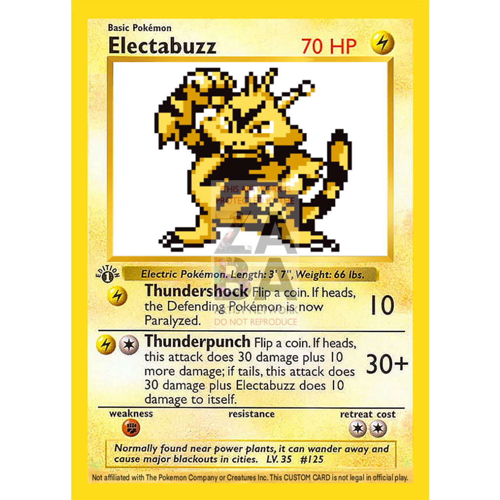 Electabuzz Game Sprite Custom Pokemon Card - ZabaTV