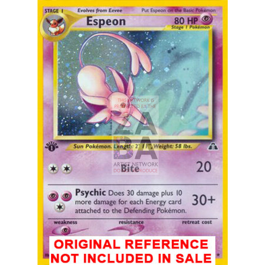 Espeon 1/75 Neo Discovery Extended Art Custom Pokemon Card - ZabaTV