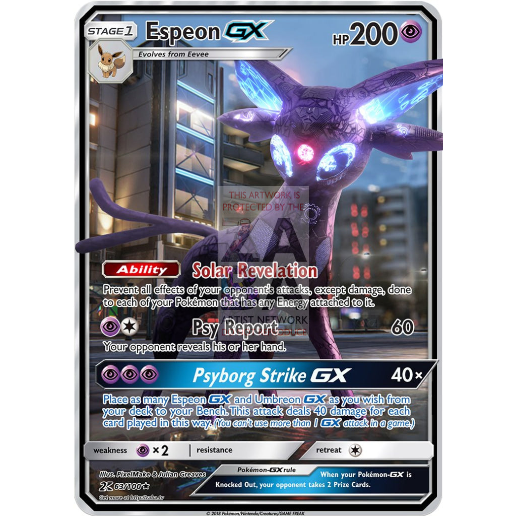 Espeon GX Custom Pokemon Card - ZabaTV