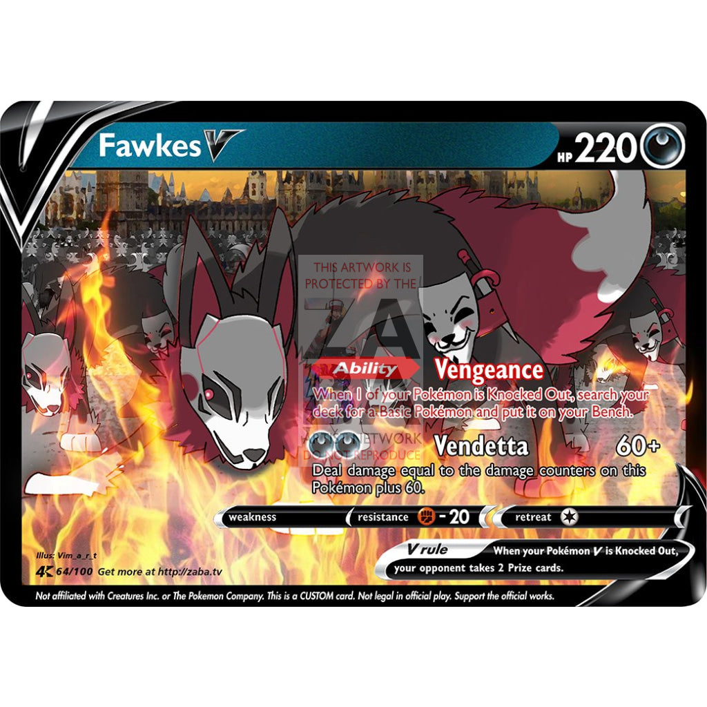 Fawkes V Custom Pokemon Card - ZabaTV