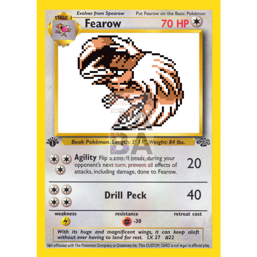 Fearow Game Sprite Custom Pokemon Card - ZabaTV