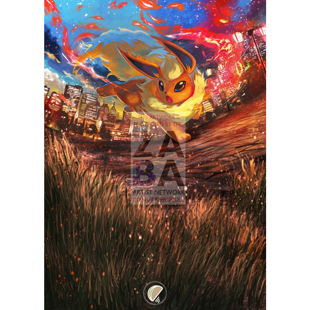 Flareon 25/236 Cosmic Eclipse Extended Art Custom Pokemon Card - ZabaTV