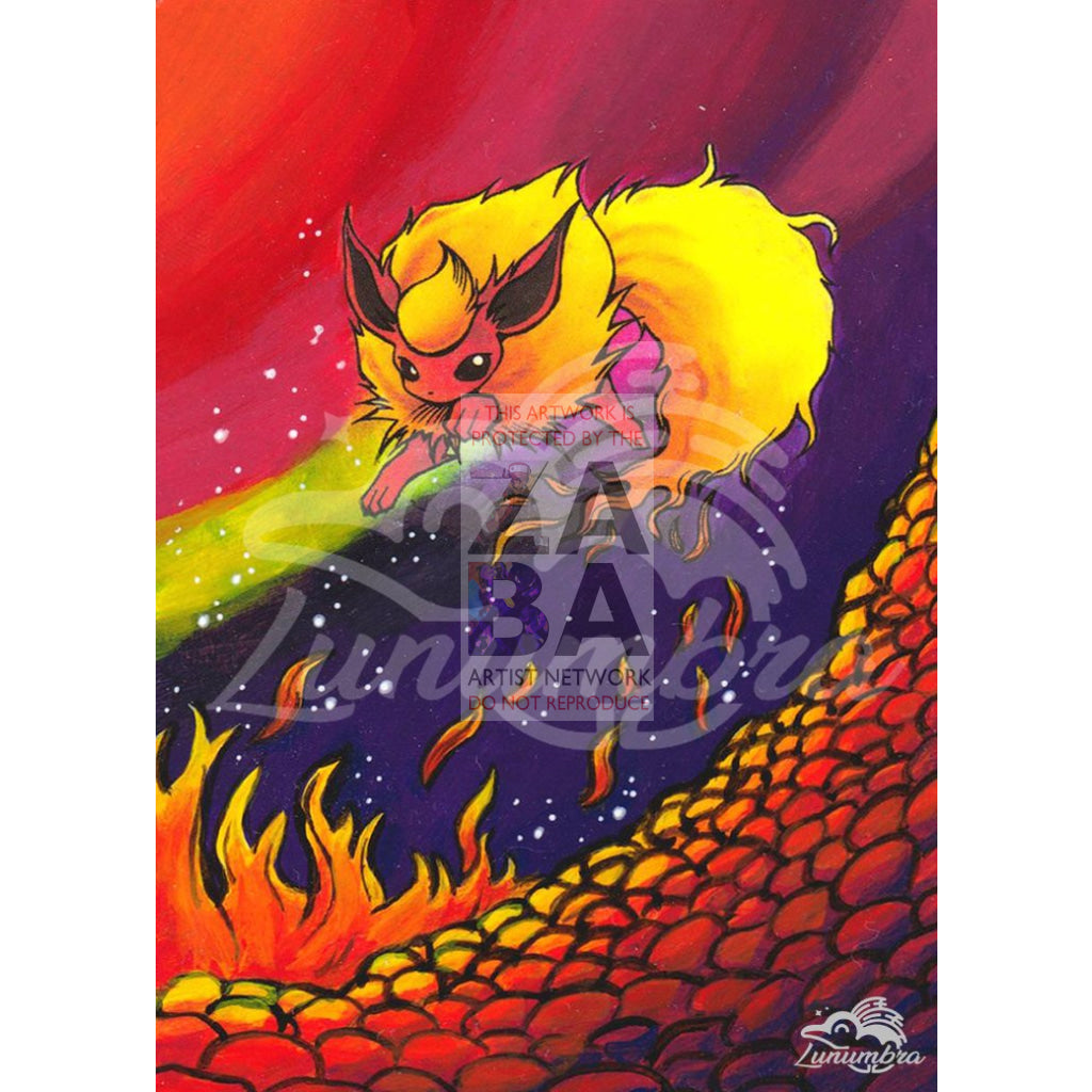 Flareon 3/64 Jungle Set Extended Art Custom Pokemon Card - ZabaTV